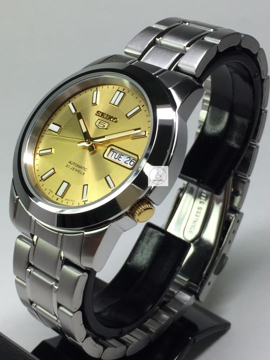 นาฬิกา-ไซโก้-ผู้ชาย-seiko-5-automatic-รุ่น-snkk13k1-automatic-mens-watch-stainless-steel-จาก-cafenalika-ของแท้-100