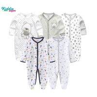 Kiddiezoom 5PCSเสื้อผ้าเด็กสไตล์ใหม่ผ้าฝ้ายแขนยาวRomper 0-12months