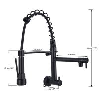 Chrome/Nickel/Gold Rubber Kitchen Faucet Wall Mounted Single Cold Mixer Tap 360 Degree Rotation Pull Down Stream Sprayer Taps