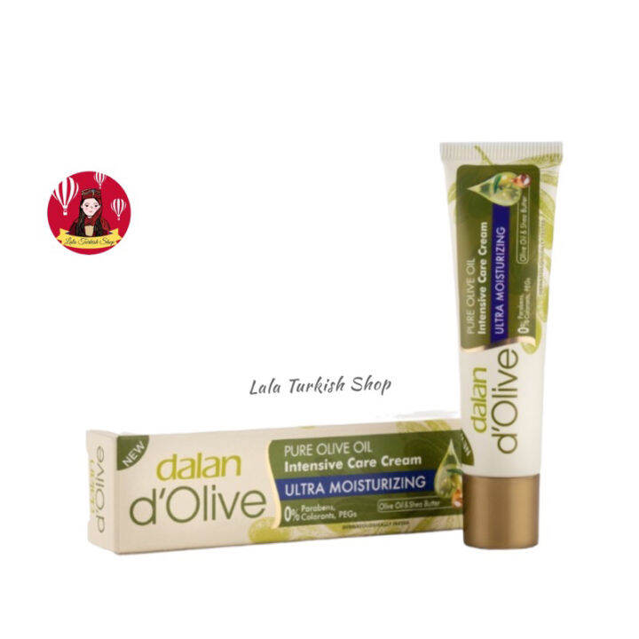 ครีมน้ำมันมะกอกแพคคู่-2หลอด-สินค้านำเข้าจากตุรกี-dalan-dolive-pure-olive-oil-intensive-care-cream-hand-amp-body-20-ml