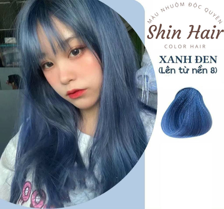 Thuốc nhuộm tóc màu xanh đen - cần nâng nền - Shin hair | Lazada.vn
