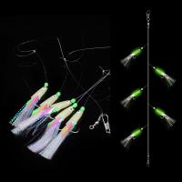 ✸卍♤ 25Pcs/Set High Carbon Steel Astringency Mackerel Feathers Bass Lure Sea Luminous Fishing Hook 5 Bags Bait Hooks Wire Tool B4