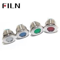 LED Metal 22mm flat round Signal lamp LIGHT 3V 6V 12V 24V 220v red yellow blue white Indicator light