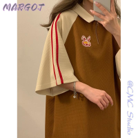 Margot Fashion เสื้อแขนสั้น แขนสั้นเสื้อยืด เสื้อ poloการออกแบบสไตล์วิทยาลัยอเมริกัน วินเทจ 2023 NEW WPL23900EK 37Z230912