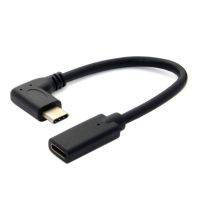 [ขายดี N] USB Type-C 0.3เมตร3.1ตัวผู้ถึง USB ตัวเมีย90องศาสายเคเบิลสายต่อไฟดีไซน์ที่พลิกกลับได้