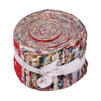 Fabric Strips Roll Jelly Fabric Bundles Fabric Quilting Strips Roll Up Flower Precut Patchwork with Assorted Patterns