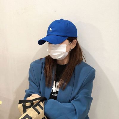CHUI746 กีฬากลางแจ้ง อ่อนนุ่ม ปีกโค้ง อินเทรนด์ ฝ้าย ฮิพฮอพ หมวกกีฬา ข จดหมาย หมวกกันแดดเกาหลี หมวกเบสบอลผู้หญิง