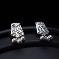 s925 sterling silver Phoenix flower ball bead tassel earrings Chinese style elements palace retro elegant antique jewelry