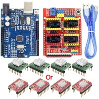 บอร์ด R3พร้อม Usb สำหรับ Arduino 4ชิ้นสเต็ปเปอร์มอเตอร์ V3.0แผ่นป้องกัน CNC บอร์ดขยายสำหรับเครื่องพิมพ์ชุดคิทสำหรับอาร์ดูโน A4988