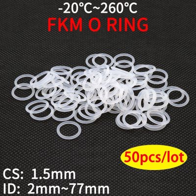 50 Buah Gasket Cincin O Silikon Putih CS 1.5Mm OD 5 80Mm Pencuci Tahan Air Aman untuk Makanan Bulat Cincin Silikon Karet Bentuk O