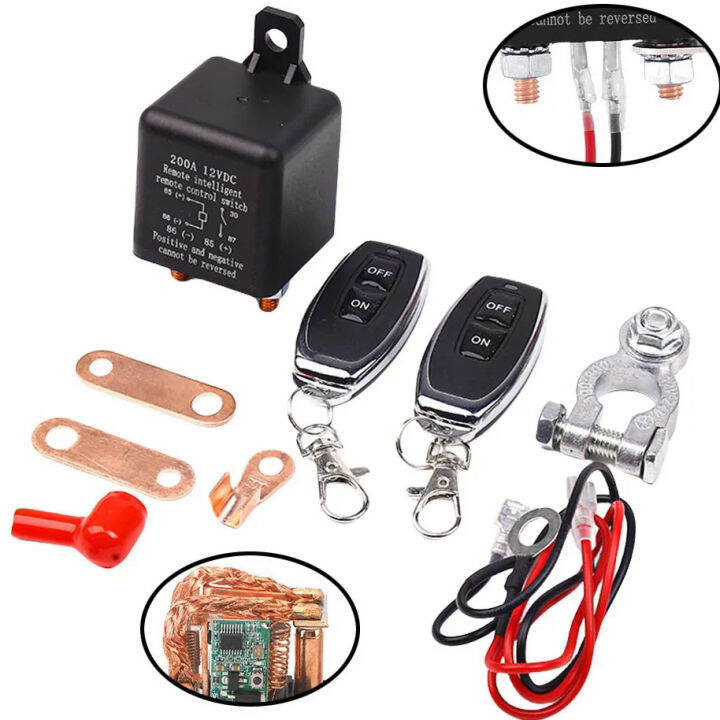 12V 200A Wireless Battery Switch Relay Remote Control Car Battery