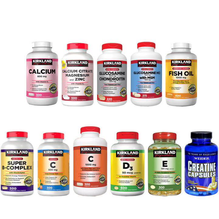 Authentic KIRKLAND Vitamins and Supplements Original and Sealed for