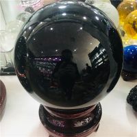 4cm-20cm Stand Natural Black Obsidian Sphere Large Crystal Ball Healing Stone pedestal