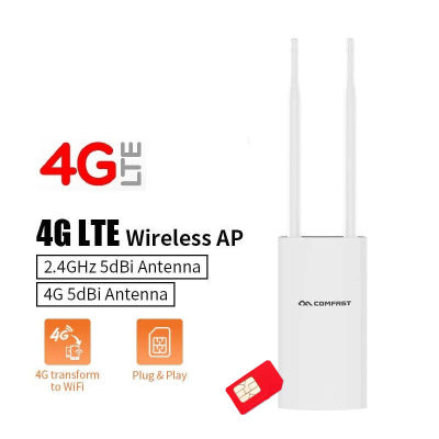 4G High Speed Internet Outdoor 2.4G&amp;4G Wireless Router WIFI Signal Support DC&amp;POE Supply Unlimited Network Adapter
