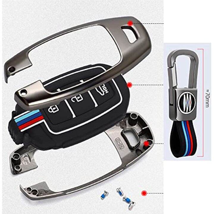 key-fob-cover-case-metal-shell-smart-key-holder-compatible-for-hyundai-kona-veloster-i30-ix35-solaris-azera-grandeur-ig-elantra-accent-santa-fe-palisade-5-buttons