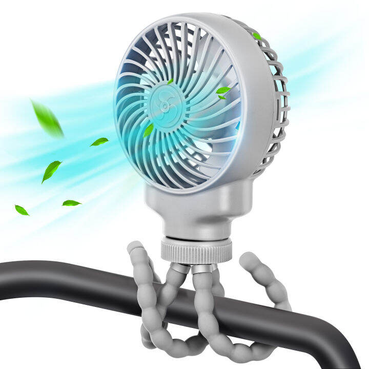 Mini Handheld Stroller Fan Flexible Tripods Clip On Fan, Rechargeable