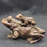 Handmade Frog Backed Tea Ornament with Vintage and Old Bronze