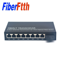 Ethernet Fiber switch 8 RJ45 1 SC Optical Media Converter 1F8E Single Mode fiber Port PCB 10/100M