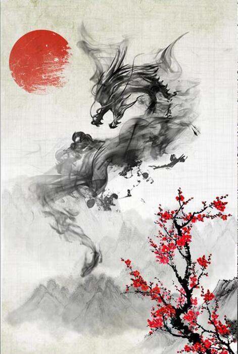 hot-chinese-dragon-art-ผ้าไหมพิมพ์โปสเตอร์24x36inch