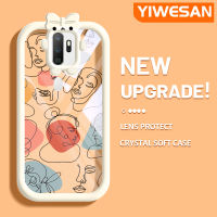 YIWESAN เคสสำหรับ OPPO A5 A9 2020 A11x แฟชั่นแบรนด์ที่สวยงามศิลปะการวาดภาพลวดลายสุดสร้างสรรค์ขอบนุ่มโปร่งใสเคสกันกระแทกเคสซิลิโคนเนื้อนิ่มทนทานต่อการตก