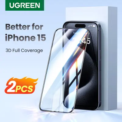 UGREEN 2PCS Borderless Full Screen 3D HD Screen Privacy Film Anti-Spy Protector with Film for iPhone 15 Pro Max