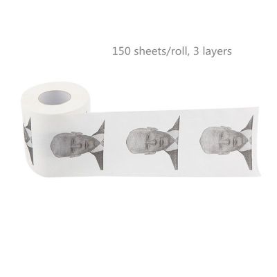 Xinmai มอเตอร์ Joe Biden รูปแบบกระดาษห้องน้ำพิมพ์ Roll Funny Novelty ของขวัญกระดาษกั้นห้องน้ำผ้าขนหนู150แผ่น3ชั้น