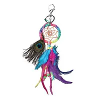 Keychain Dream Catcher Handmade Color Feather Lace Peacock Feather Tassel Beaded Pendant Car Bag Ornament Car Pendant