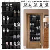 【YF】 35 Large Pockets Over The Door Shoe Organizer Breathable Mesh Hanging Rack with 4 Hooks Space Saving Behind Shoes