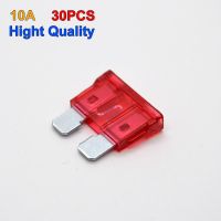 30Pcs 10A Safe High Quality Medium Blade Fuse Motorcycle Truck Suv Car Replacement Fuse Fuses Accessories