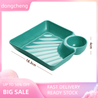 dongcheng 1pcs น้ำส้มสายชูจานอาหารซูชิเกี๊ยวจานสี่เหลี่ยม PP ขนมจานถาดเกี๊ยว