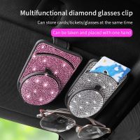 Leather Car Glasses Holder Sunglasses Clip Mount Multifunction Interior Accessories