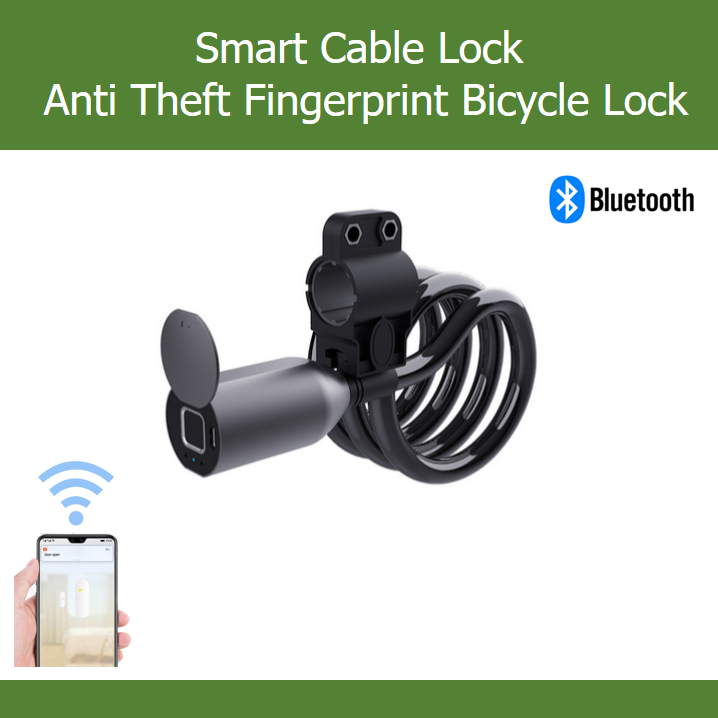 Smart Cable Lock Anti Theft Fingerprint Bicycle Lock Lazada.co.th