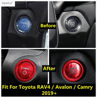 เริ่มหยุดเครื่องยนต์ปุ่มแหวนวงกลมตกแต่งปกตัดสำหรับโตโยต้ารีสอร์ตRAV4 Camry 2019-2023อุปกรณ์ตกแต่งภายในชุด