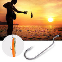 100PCS คาร์บอนไฟเบอร์ Lure Jig Crank Hooks พร้อม Barbs ชุดอุปกรณ์ตกปลา Kit