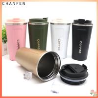 CHANFEN 380/510ML สองชั้นฉนวนกันความร้อนกระติกน้ำสุญญากาศถ้วยกาแฟแก้วขวดนมขวดแบบพกพา