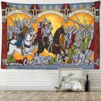 Medieval Warrior Tapestry Wall Hanging Old Culture Printed Hippie Tapestries Wall Cloth Home Decor Vintage Tapestry