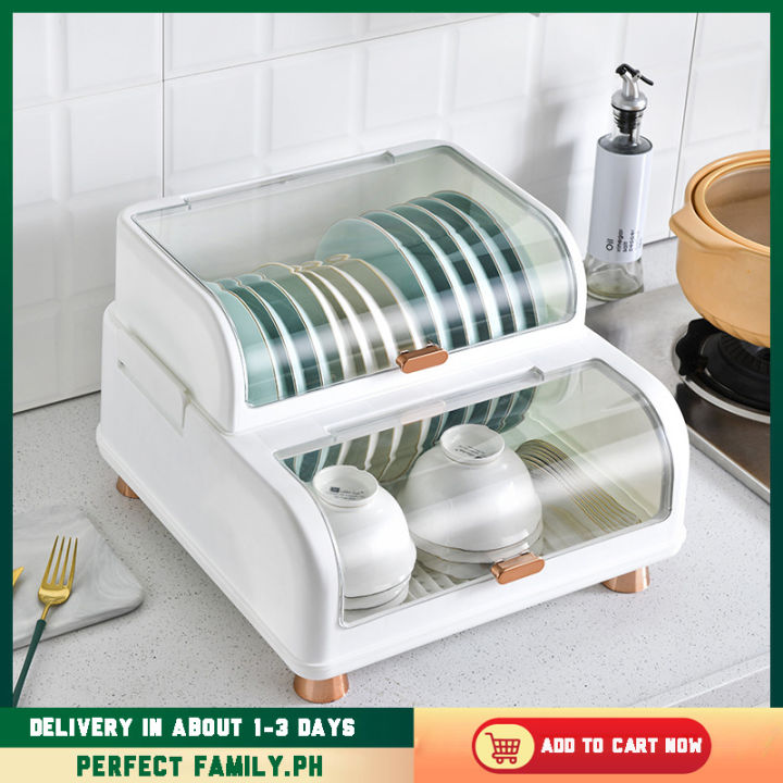 New Large Capacity Plastic 2-layer Kitchen Drain Rack, Dish Rack