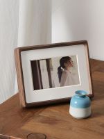 ✟ Black walnut mortise and tenon solid wood photo frame table washed photos framed 6 8-inch high-end wooden wall hanging A4