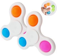 Pop It Fidget Spinner Simple Dimple Decompression Sensory Silicone Toy for Kids Adults
