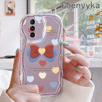 Chenyyka เคสปลอกสำหรับ Samsung Galaxy S21 S21 FE S20พิเศษเคสแฟชั่นความรักรูปโบว์หัวใจดีไซน์ใหม่เนื้อครีมกันกระแทกแบบใสนิ่มเคสโปร่งใสลายกล้องถ่ายรูปเรียบง่ายอ่อนโยนป้องกัน