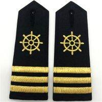 【LZ】 Hard Maritime Shoulder Strap With Sailors Anchor Paddle Wheels Captain Epaulettes Rudder Propeller For Uniform Coat Decoration