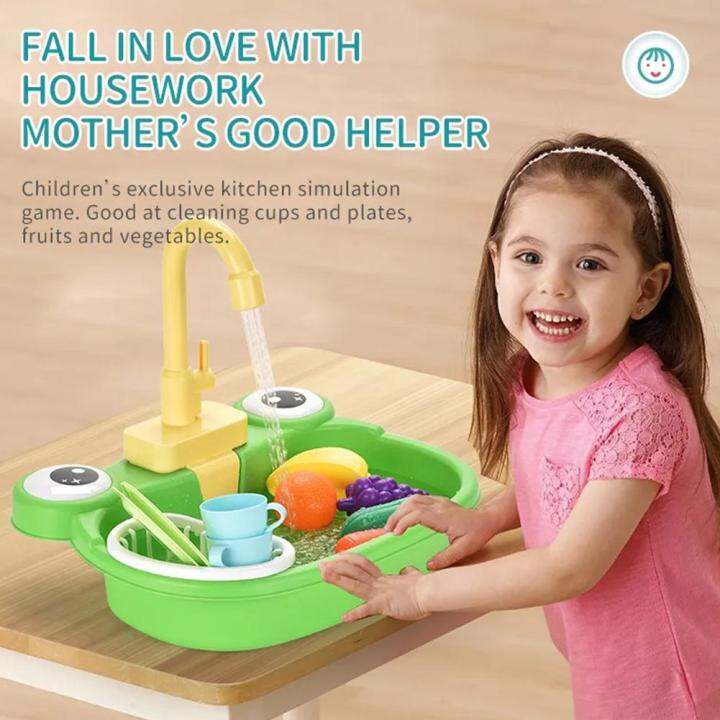 Kitchen Sink Play Set Role Play Dishwasher Educational Fun Play Toys