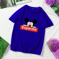 พร้อมส่ง( 7 สี  (s-xxl)  SupremeMickeyเสื้อยืดแทรนต์เกาหลีมาแรงมากๆ ผ้านิ่มใส่สบาย เสื้อคู่ เสื้อครอบครัว