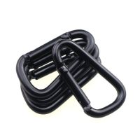 ♛⊕■ 1/5/10Pcs Black D-Ring Key Chain Clip Aluminum Carabiner Camping Keyring Safety Snap Hook Buckle Outdoor Tool Travel Kit