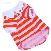 Pota Dog Puppy Summer Cute Paw Striped Pattern Pet Shirt Tee Clothes Costume