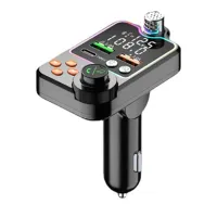 1 Piece Car Bluetooth-Compatible 5.0 FM Transmitter One Key Mp3 Player Microphone USB Music Play USB3.0 PD Quick Charger