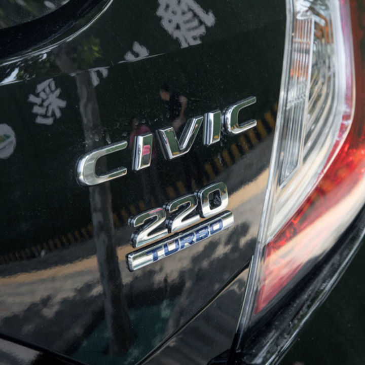 ชุดเครื่องแต่งกายรูปพิซซ่าสำหรับ-civic-honda-10th-โลโก้หลังรถรุ่น8th-9th-ป้ายสติกเกอร์ด้านหลังลำต้นตกแต่งรถยนต์สีเงิน