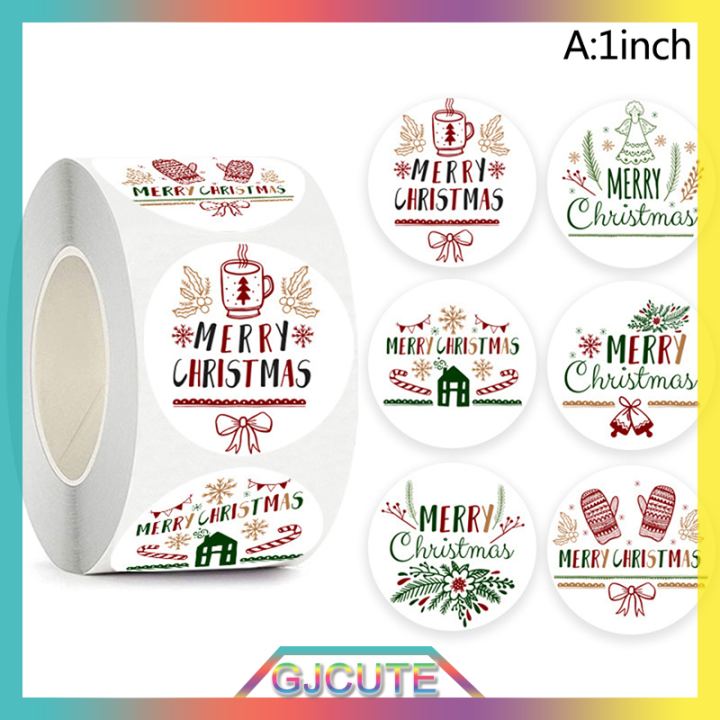 gjcute-500pcs-merry-christmas-stickers-สติกเกอร์ติดวันหยุดด้วยตนเองสำหรับตกแต่งงานปาร์ตี้