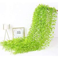 Artificial Hanging Vine Weeping Willow Plastic Greenery Leaves for Indoor Outdoor Garden Home Wedding Party Decora Office Table Outdoor Garden  Decor 1pc