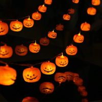 Halloween lights string pumpkin lights outdoor decoration holiday lights remote USB 3 meters 20 lights (pumpkin)